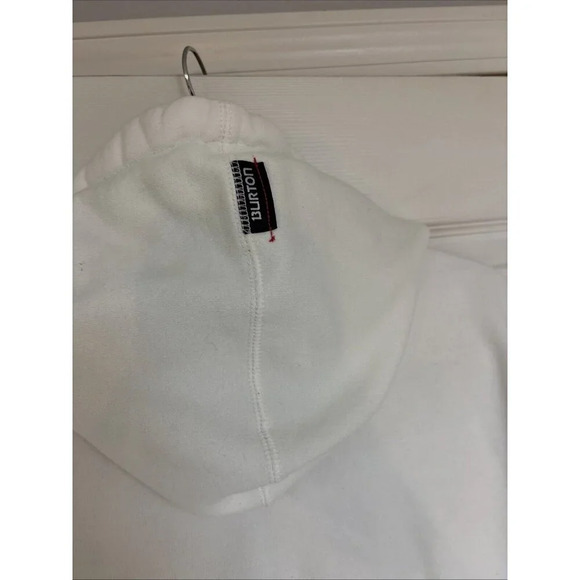 Burton Hoodie Full Zip Up Sweatshirt White Embroidered Mens Men’s Medium - Picture 7 of 11